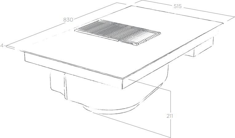 Cooktop ELICA NICOLATESLA PRIME BL/A/83 Technical draft