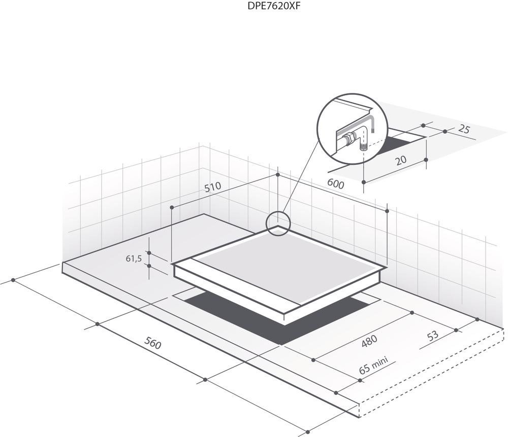 Cooktop De Dietrich DPE7620XF Technical draft