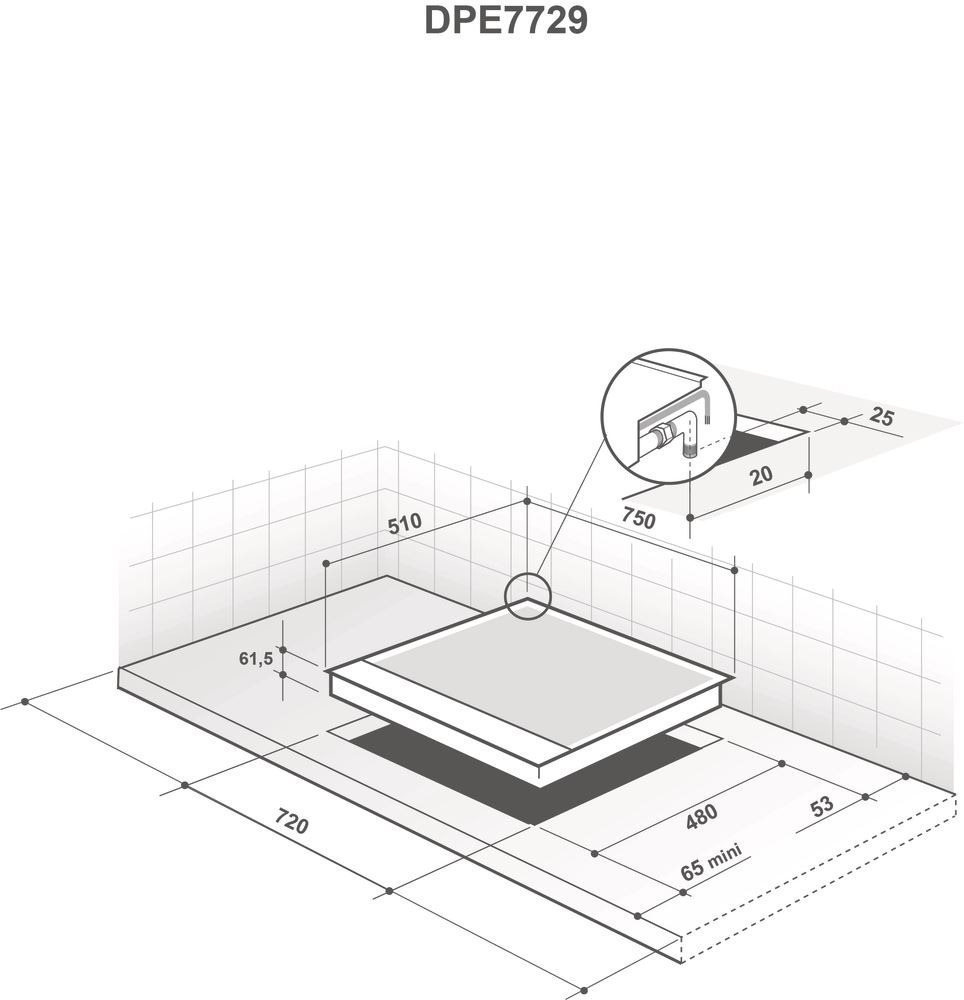 Cooktop De Dietrich DPE7729XF Technical draft