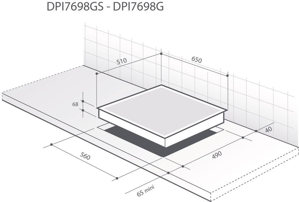 Cooktop De Dietrich DPI7650BU Technical draft