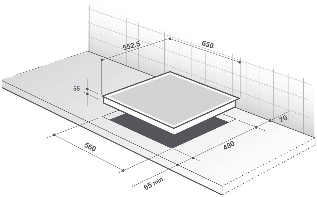 Cooktop De Dietrich DPV7650B Technical draft