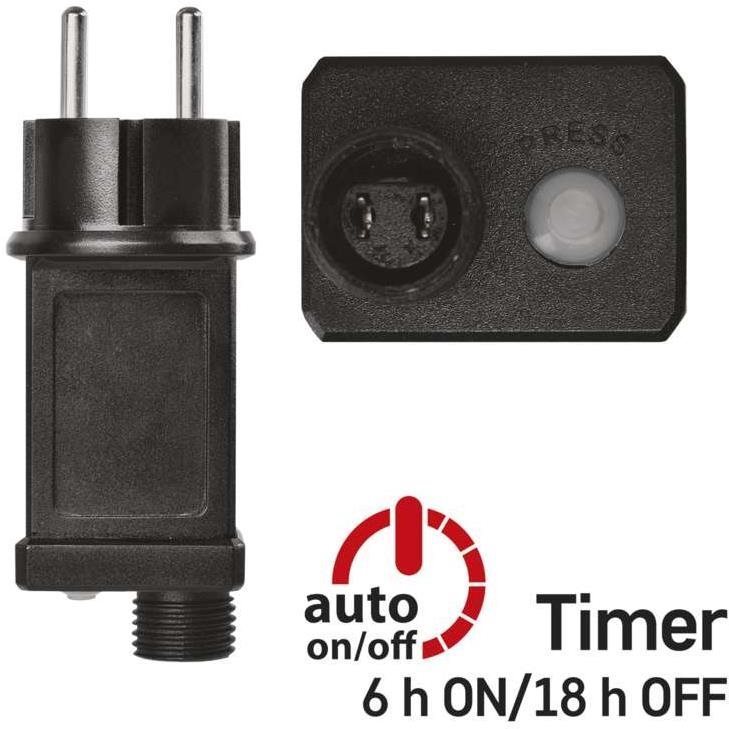Lichterkette EMOS Basis-Set für Verbindungsketten Standard, 10 m, Outdoor, kaltweiß, Timer Anschlussmöglichkeiten (Ports)