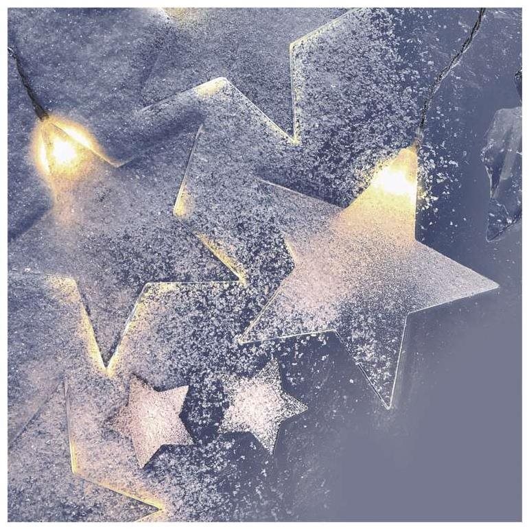 Svetelná reťaz EMOS LED vianočný záves – hviezdy, 120 × 90 cm, vonkajšie aj vnútorné, teplá biela, časovač Lifestyle