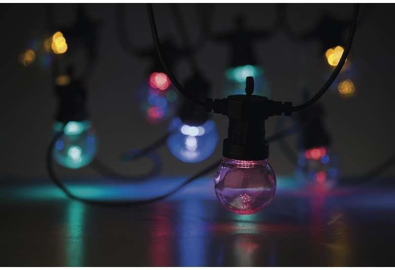 Fényfüzér EMOS LED fényfüzér – 10x party égő, 5 m, kültéri és beltéri, többszínű Lifestyle