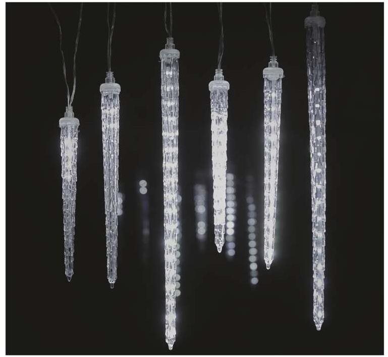 Fényfüzér EMOS LED karácsonyi fényfüzér - jégcsapok, 6 db, 2 m, kültéri és beltéri, hideg fehér Lifestyle
