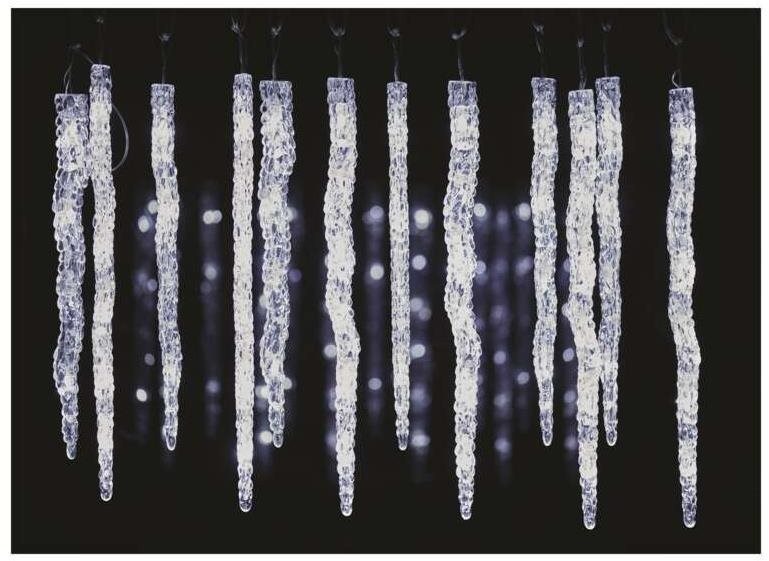 Fényfüzér EMOS LED karácsonyi girland - jégcsapok, 12 db, 3,6 m, kültéri és beltéri, hideg fehér Lifestyle