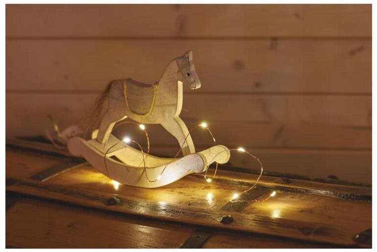 Lichterkette EMOS LED-Weihnachtslichterkette Kupfer, 0,9 m, 2x AA, innen, warmweiß, Timer Lifestyle