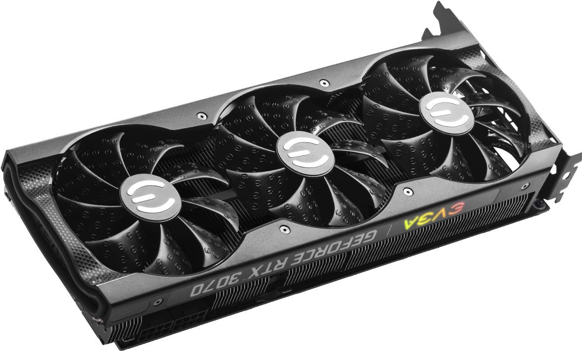 Graphics Card EVGA GeForce RTX 3070 XC3 BLACK Lateral view