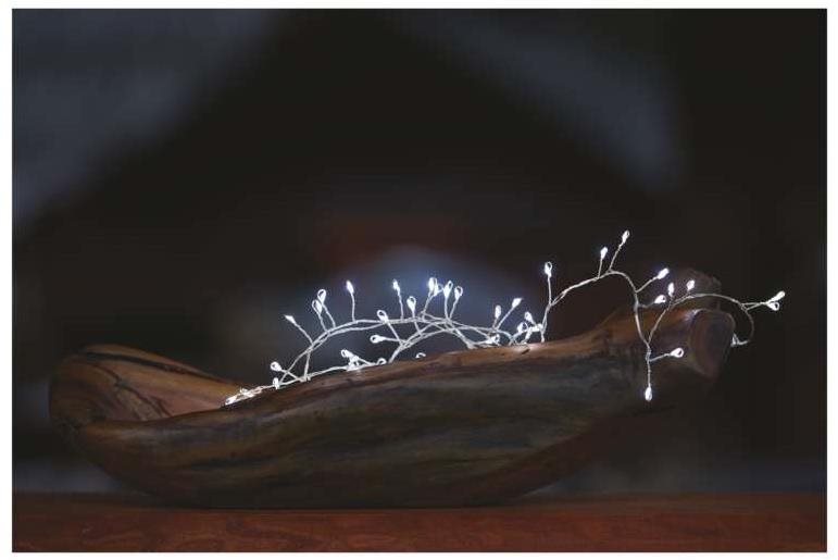 Fényfüzér EMOS LED karácsonyi nano fényfüzér – süni, 2,4 m, 3× AA, beltéri, hideg fehér, időzítő Lifestyle