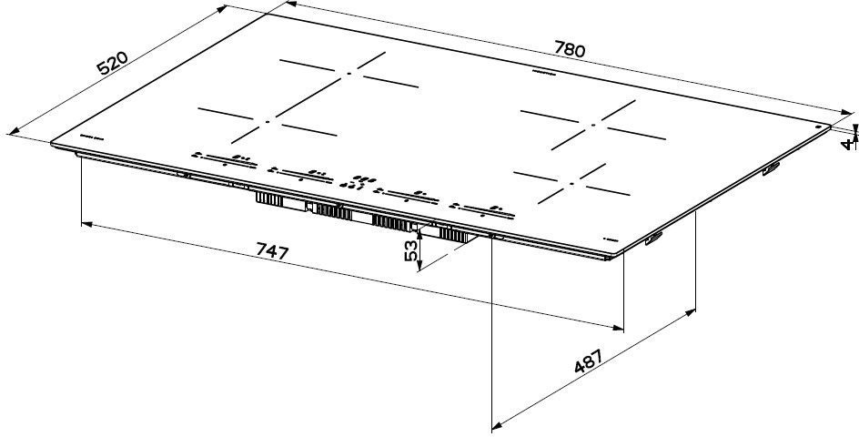 Cooktop FABER FCH 84 GR KL Technical draft