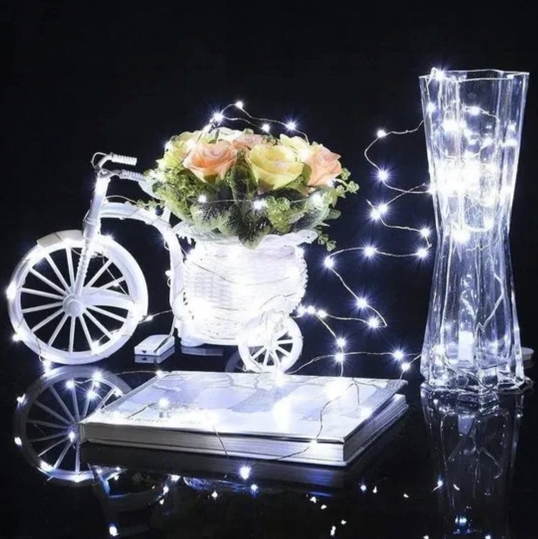 Light chain AFF 3088 Battery operated light chain 100 LED cold white .