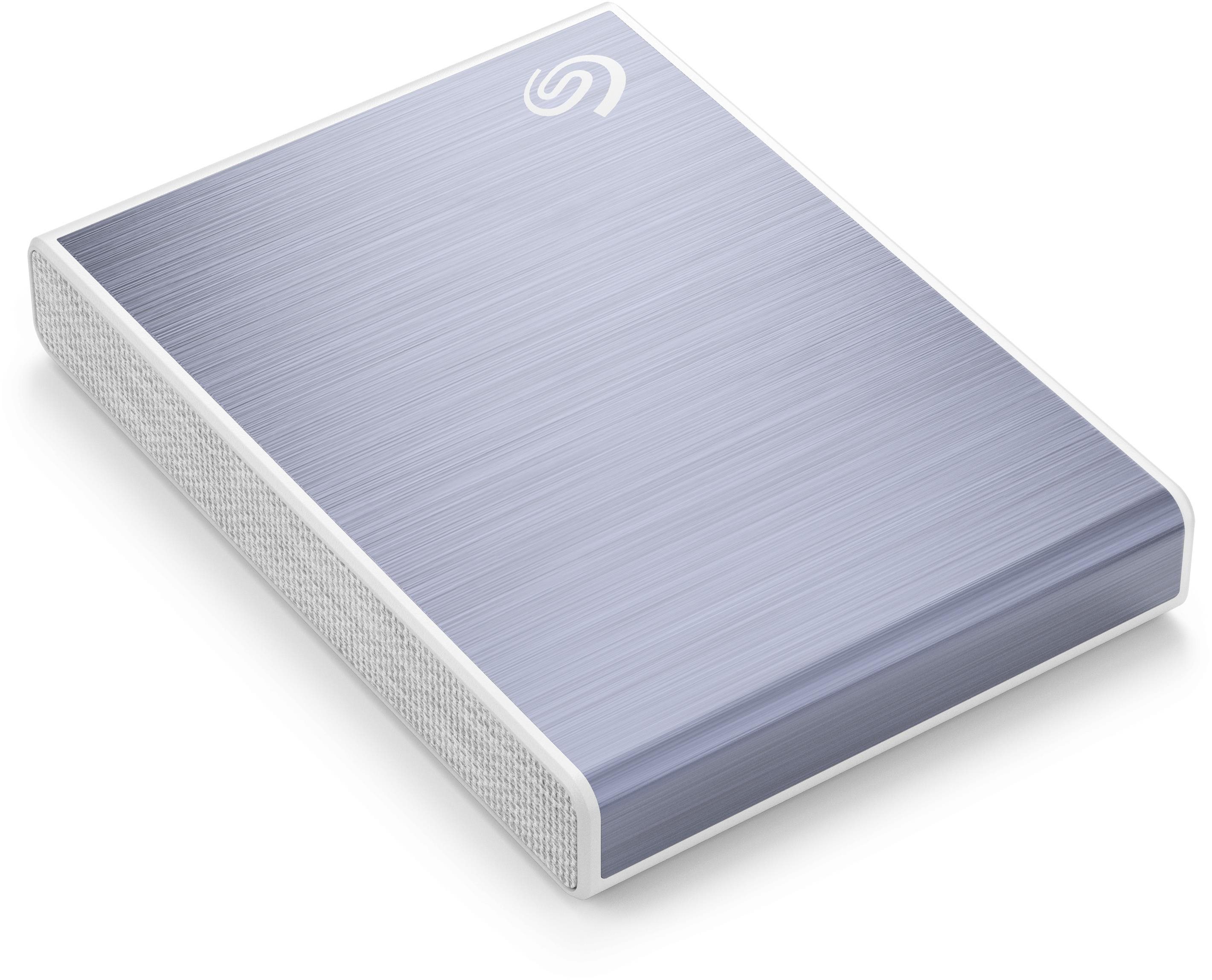 Külső merevlemez Seagate One Touch hordozható SSD 500 GB, kék Oldalnézet