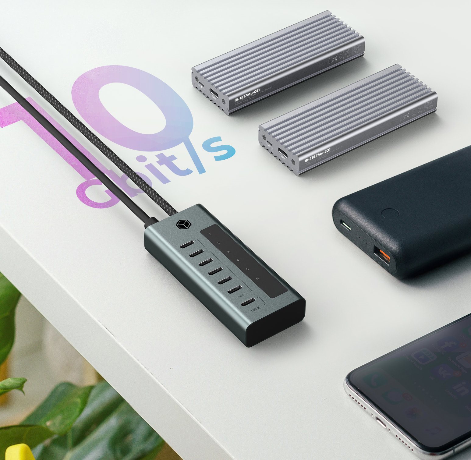 USB Hub ICY BOX IB-HUB1457-C31 7x USB-C ...