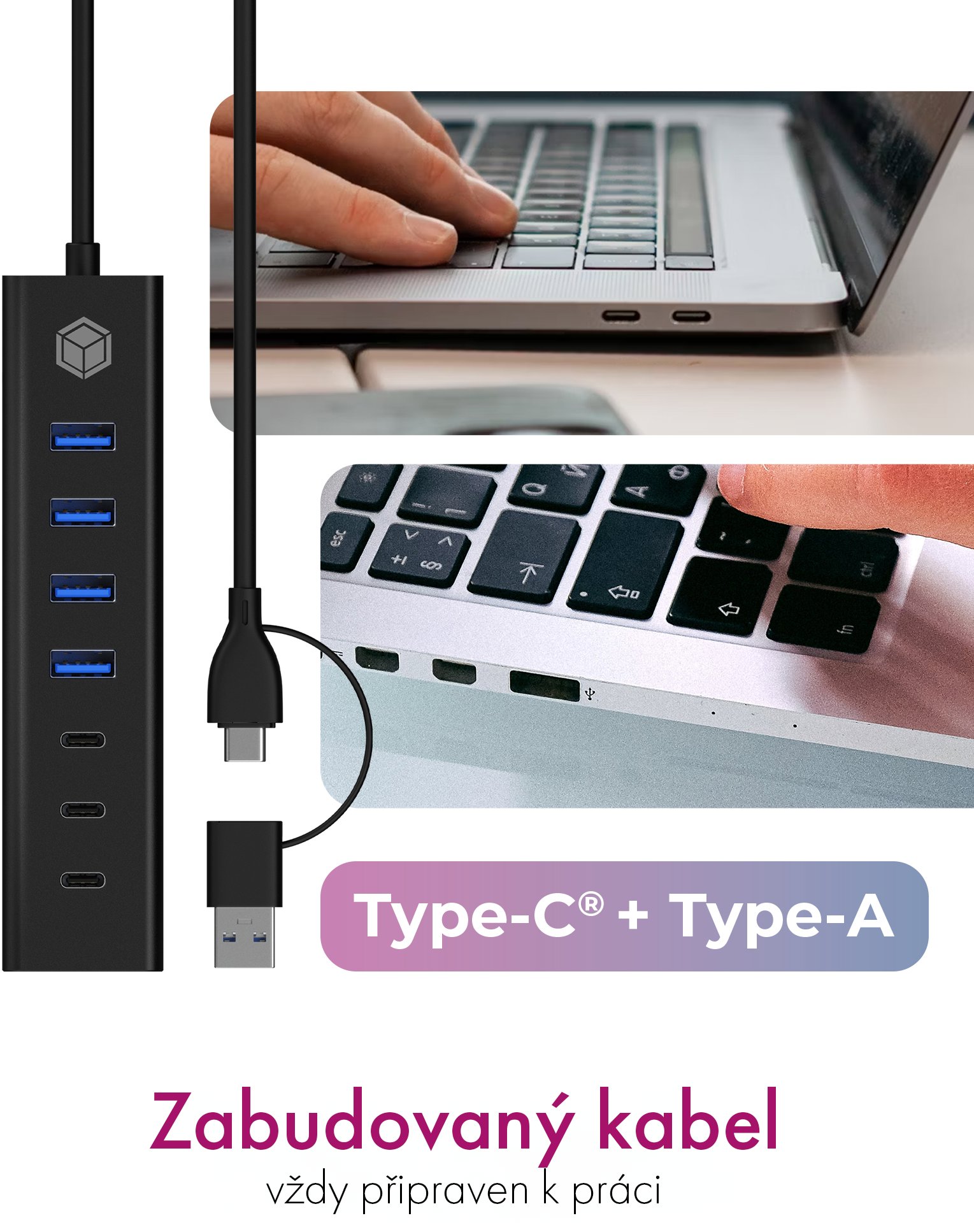 USB Hub Icy Box IB-HUB1737-C3 with 7 USB ports ...