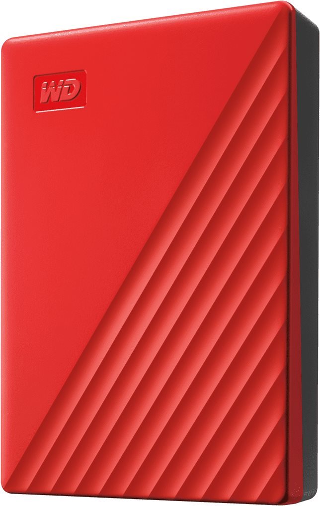Külső merevlemez WD My Passport 4TB, piros Oldalnézet