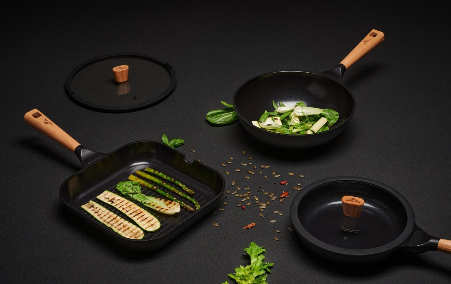 Pan Gerlach NATUR Grill pan 28 cm with ILAG XERA DUR 2 surface ...