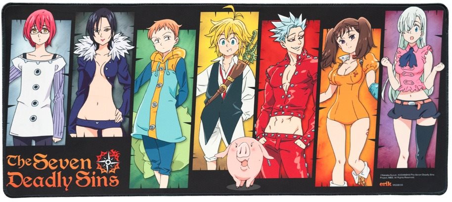 Mouse Pad Seven Deadly Sins - Characters - Mouse and Keyboard Pad ...