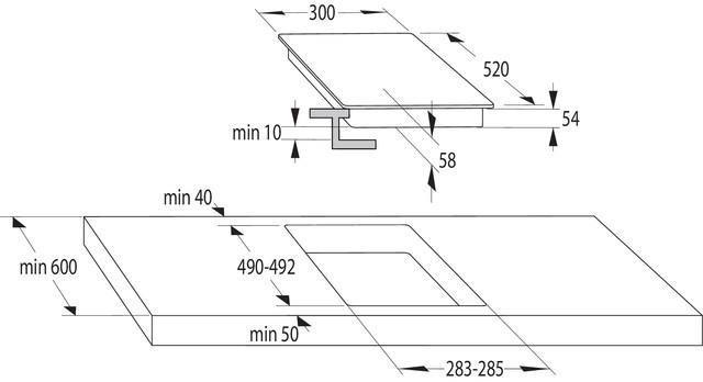 Cooktop GORENJE GI3201BC Technical draft