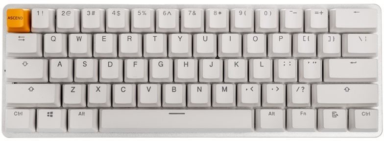 Herná klávesnica Glorious GMMK Compact White Ice Edition – Gateron-Brown, US, biela Screen