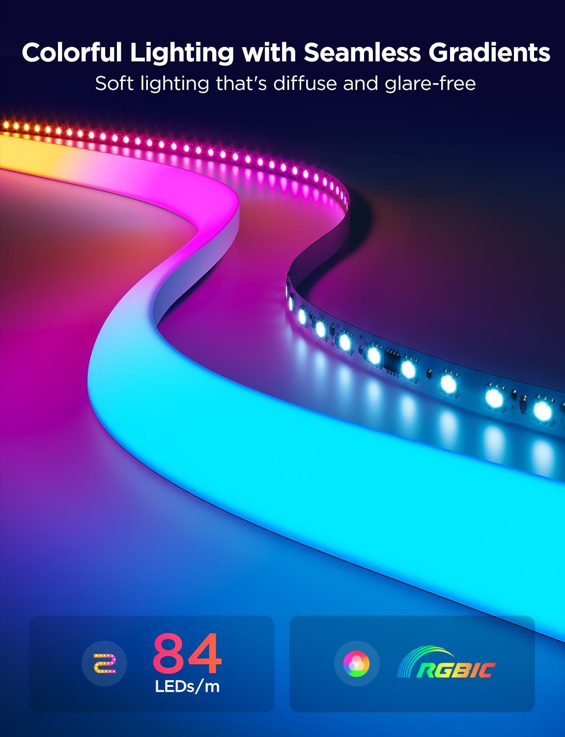 LED Light Strip Govee Neon MATTER LED corner bar 5m - RGBIC ...