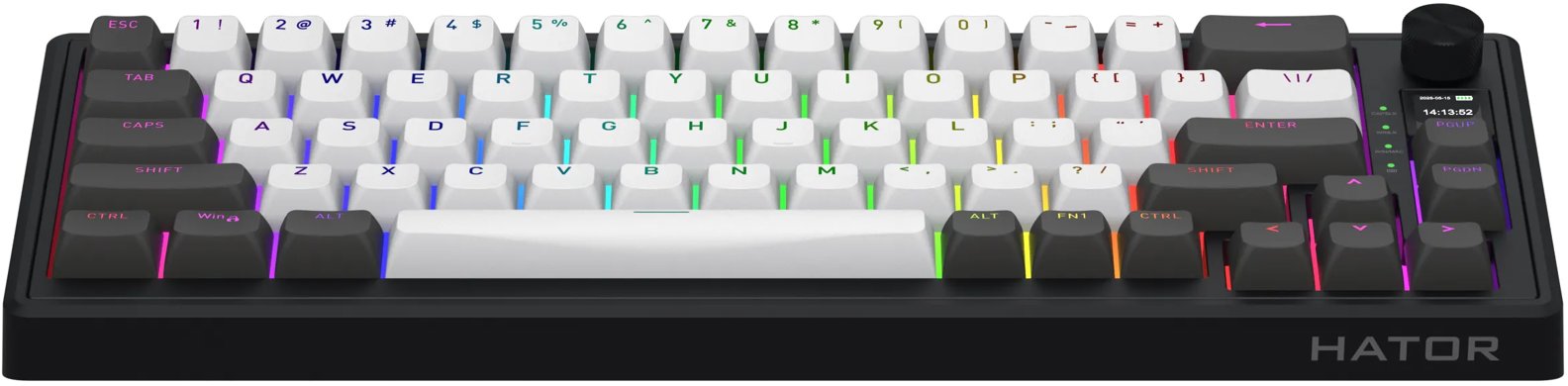 Gaming Keyboard Hator Skyfall 65 PRO wireless, white and black - US ...