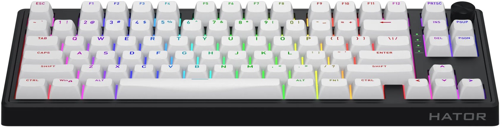 Gaming Keyboard Hator Skyfall 80 MAG ULTRA 8K, white and black - US ...
