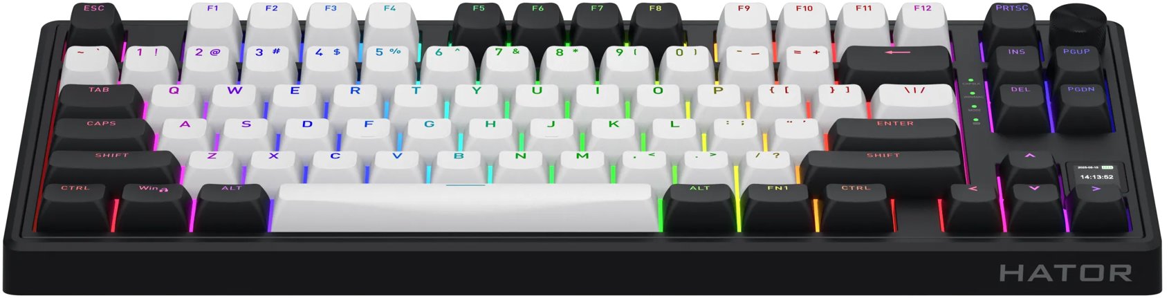 Gaming Keyboard Hator Skyfall 80 MAG ULTIMA 8K wireless, white and black - US ...
