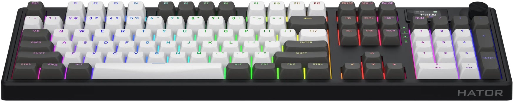 Gaming Keyboard Hator Skyfall 100 PRO wireless, white and black - US ...