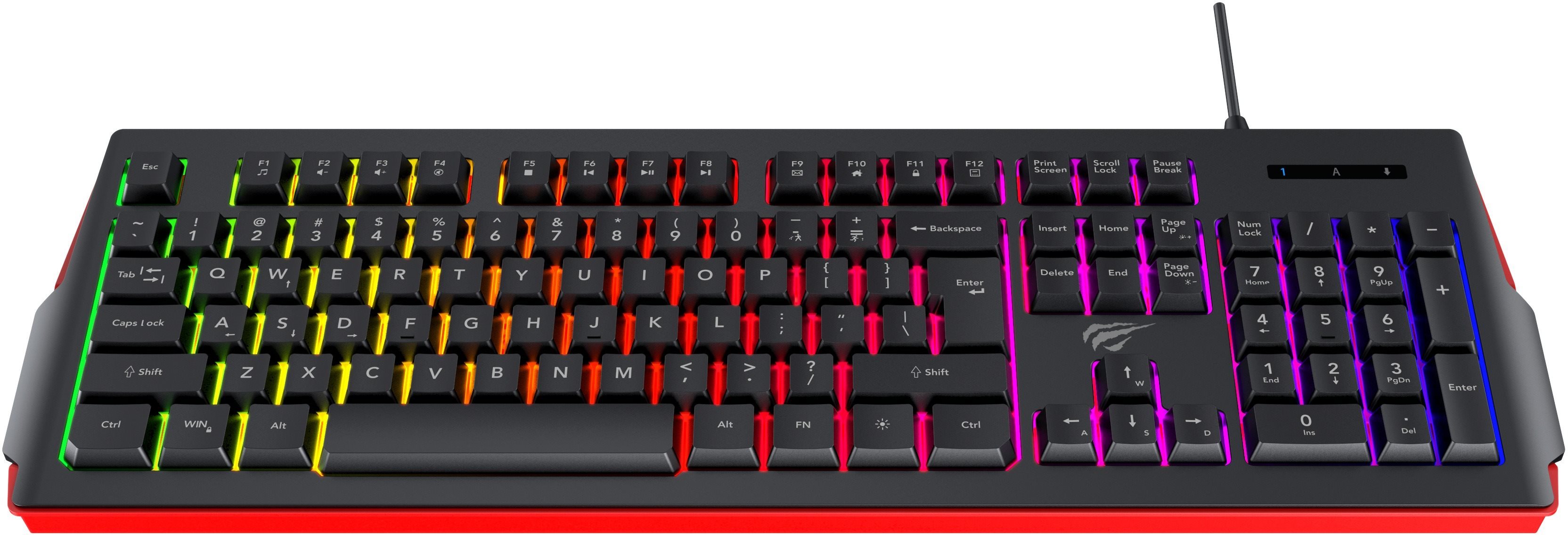 Gaming Keyboard Havit Gamenote KB866L, Black-red - CZ/SK Screen