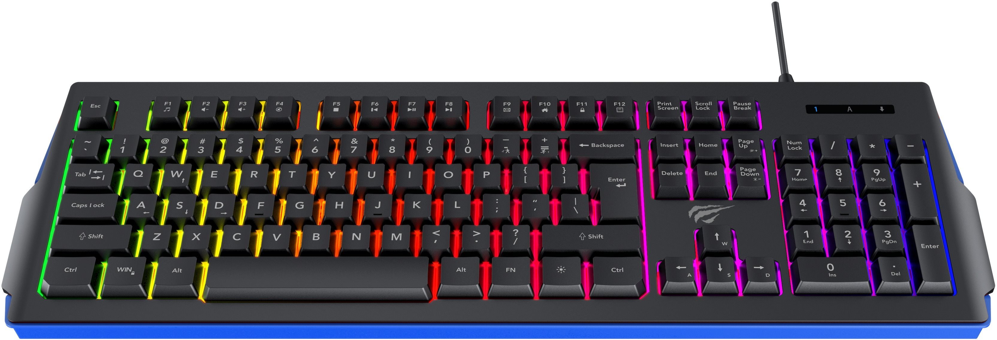 Gaming Keyboard Havit Gamenote KB866L, Black-blue - CZ/SK Screen