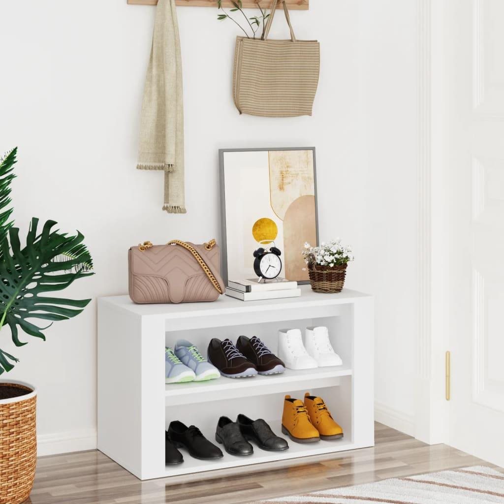 Shoe Rack Shoe rack white 75 × 35 × 45 cm composite wood ...