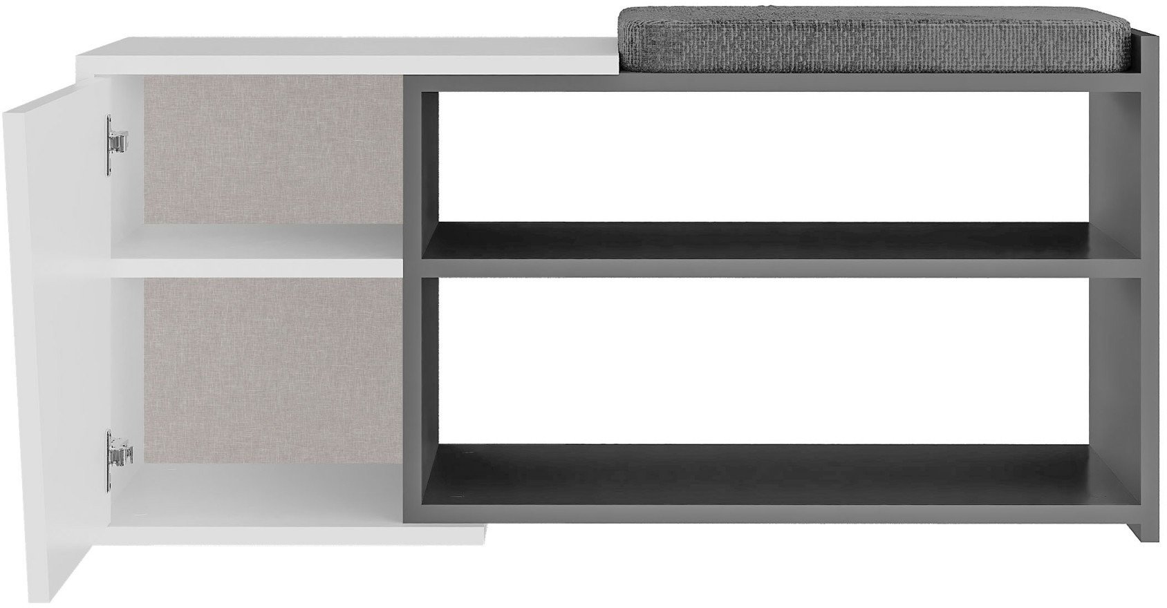 Shoe Rack Houseland Shoe rack Fiona anthracite/white ...