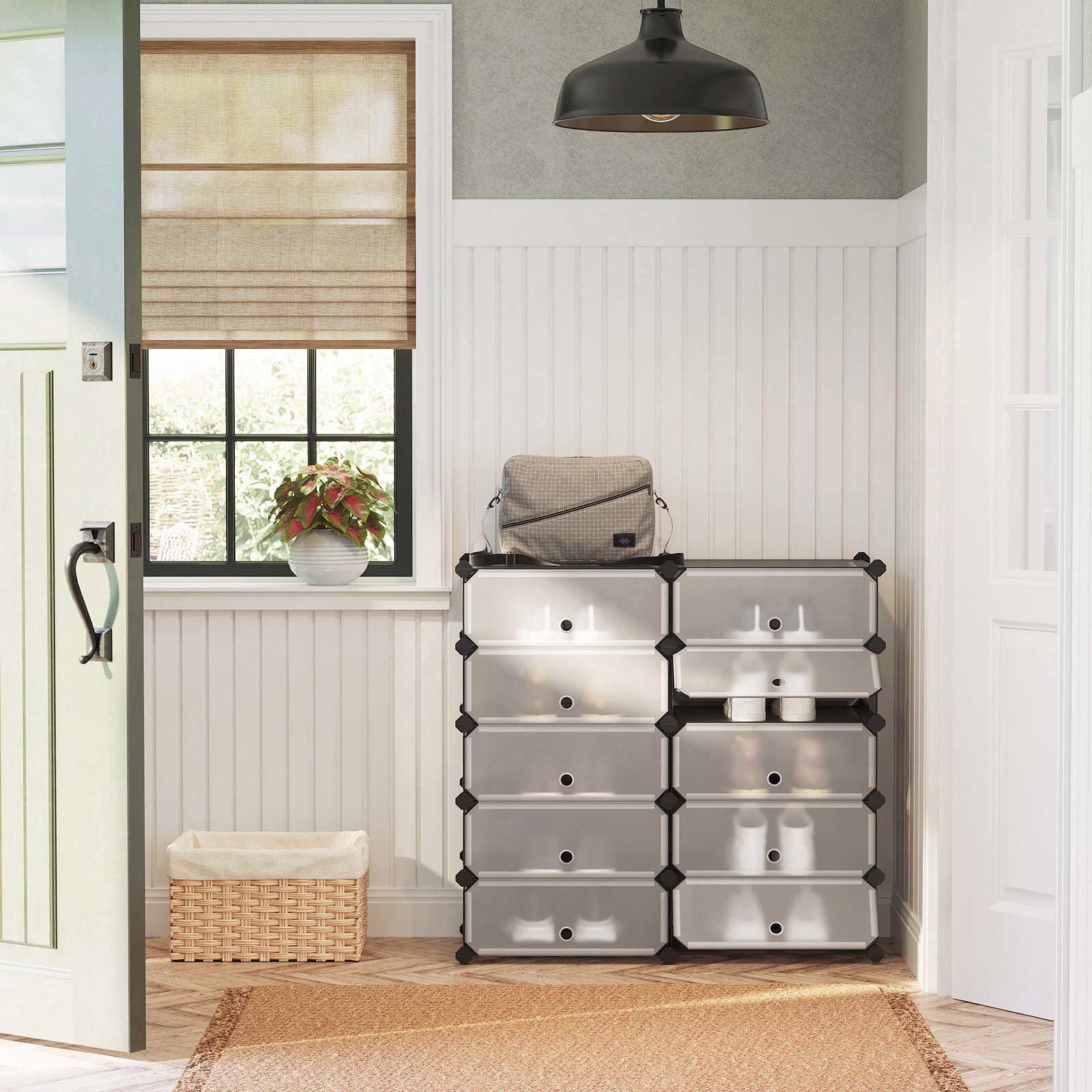 Shoe Rack Songmics LIU shoebox set grey ...