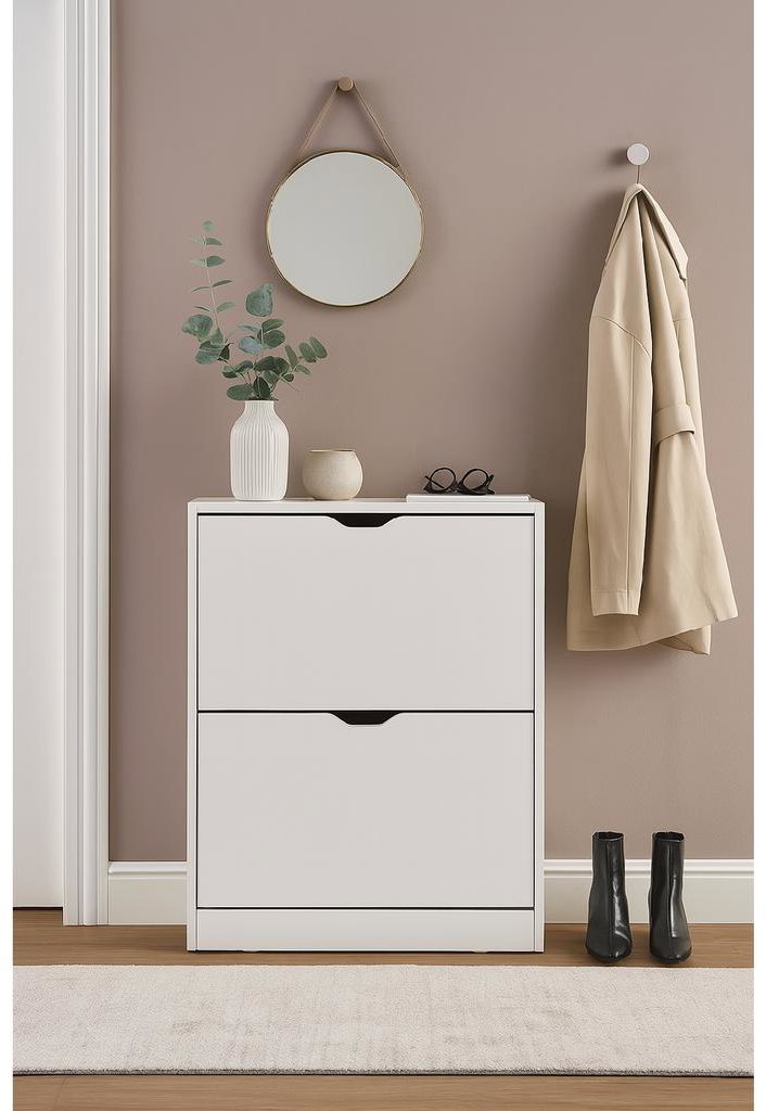Shoe Rack House 5 Escondido 2 Sections, White ...