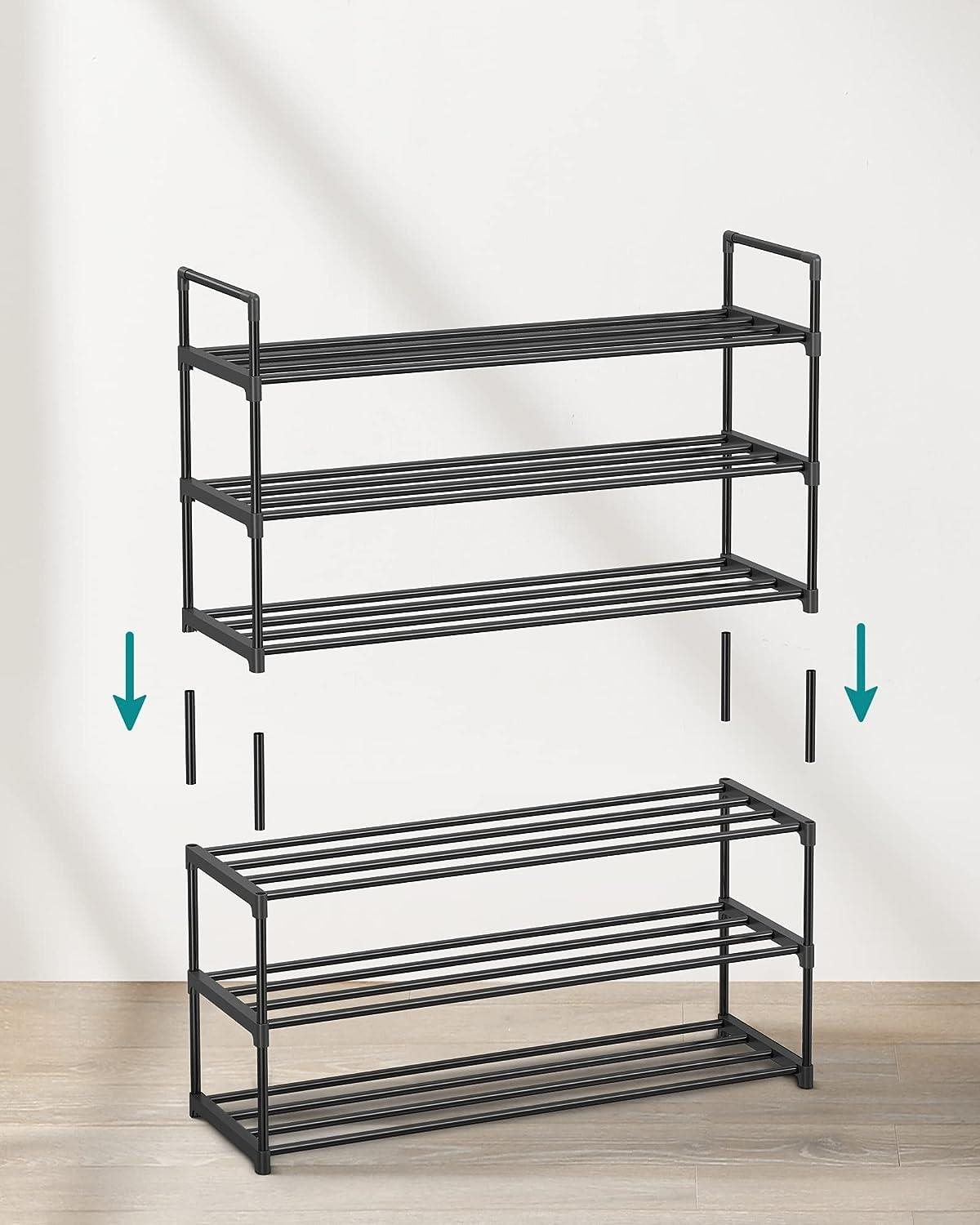 Shoe Rack Houseland Clarna 92 cm, black ...