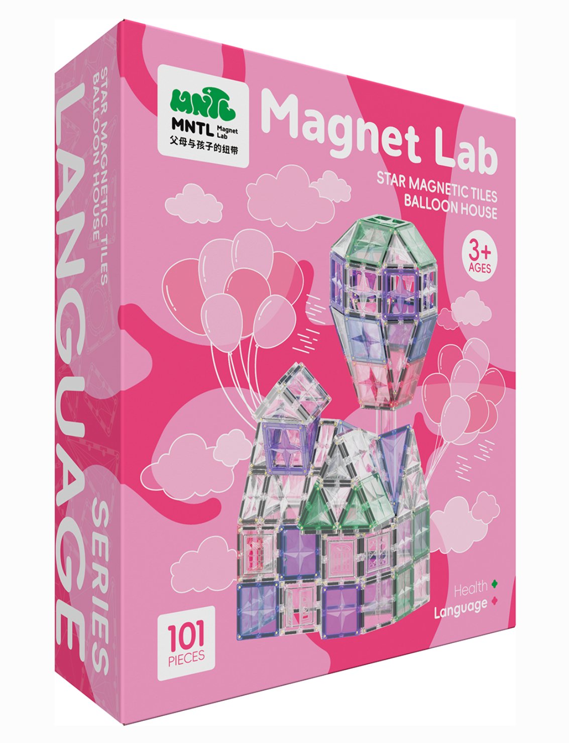 Building Set MNTL Magnetic building set Pastel BALOON HOUSE, 101 pieces ...