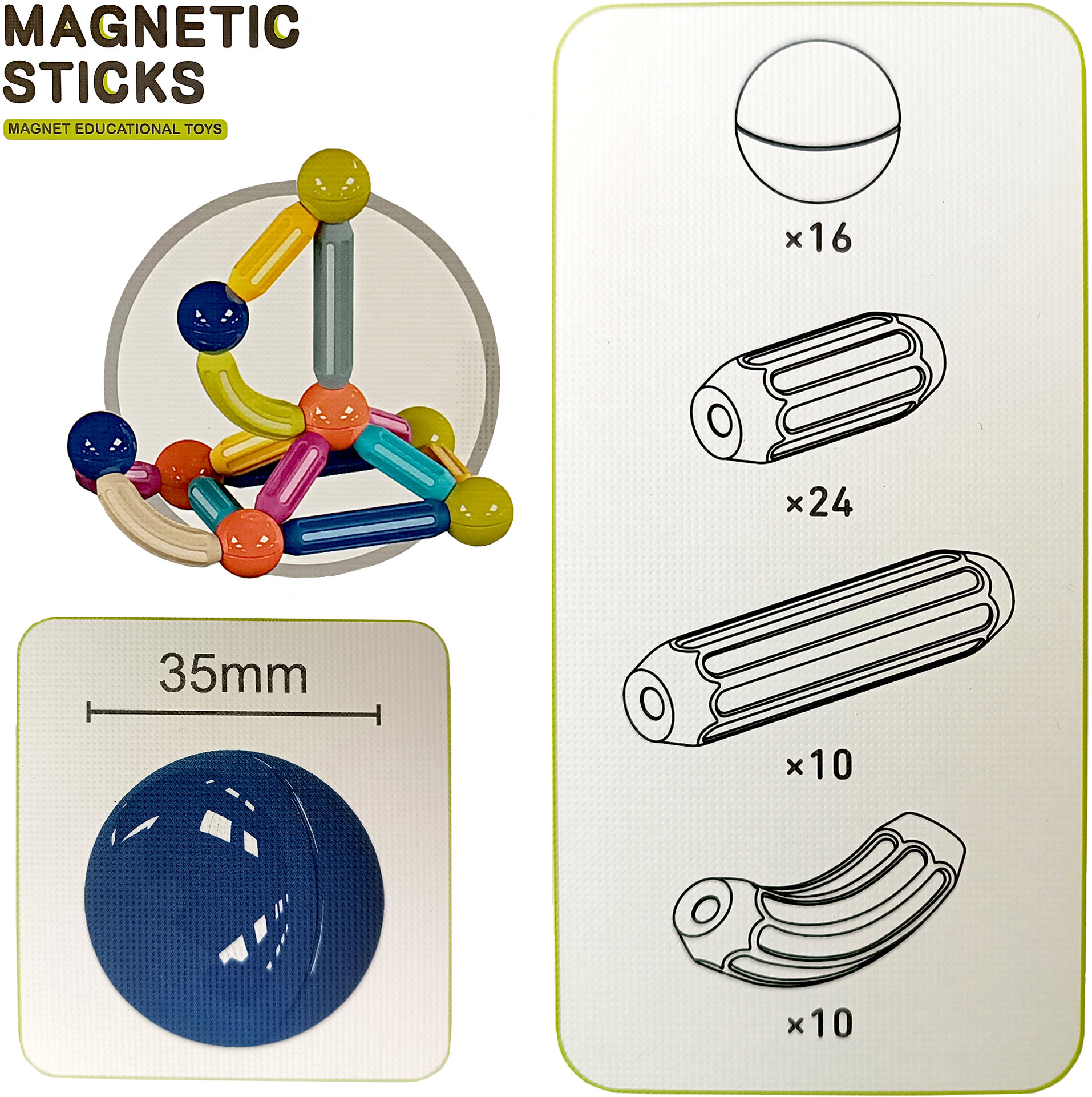 Building Set Bavytoy Magnetic building set 60 pieces ...