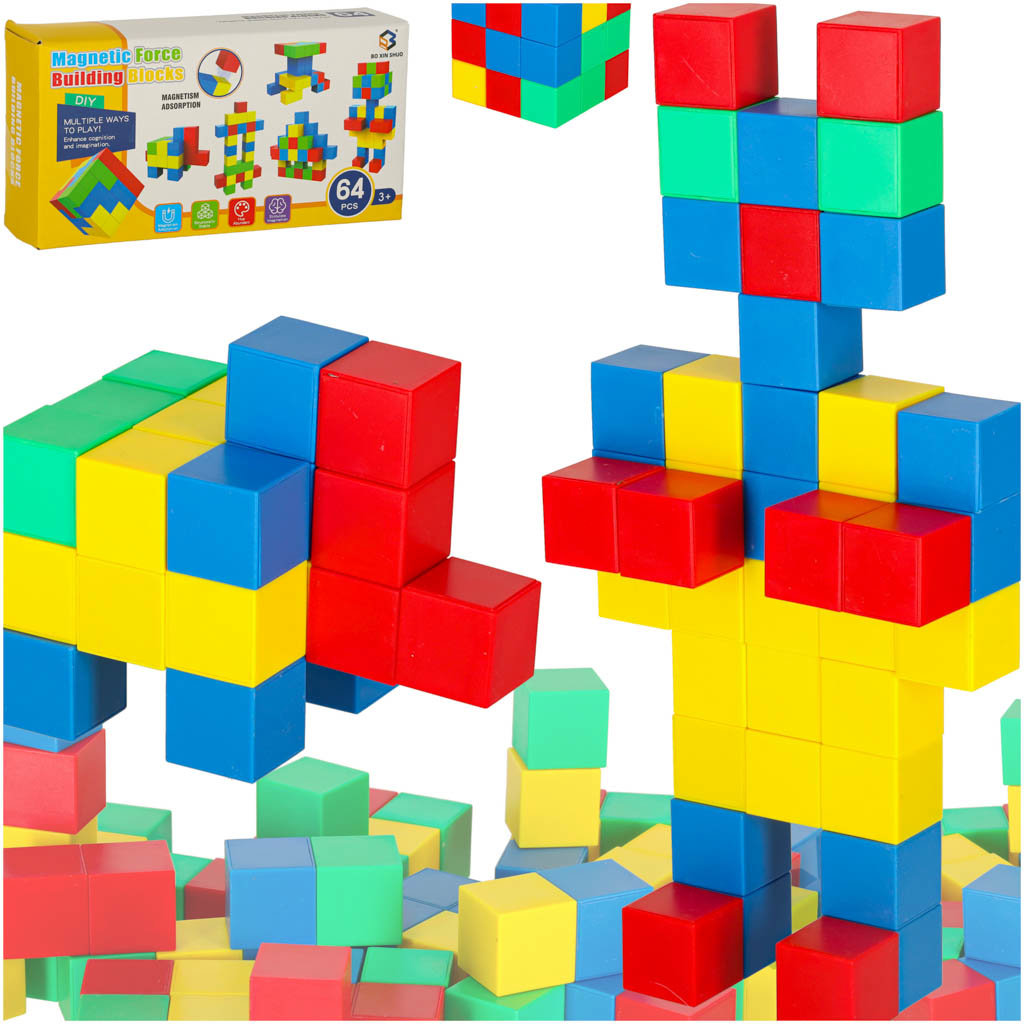 Building Set KIK KX3630_1 Magnetic building blocks, 64 pieces ...