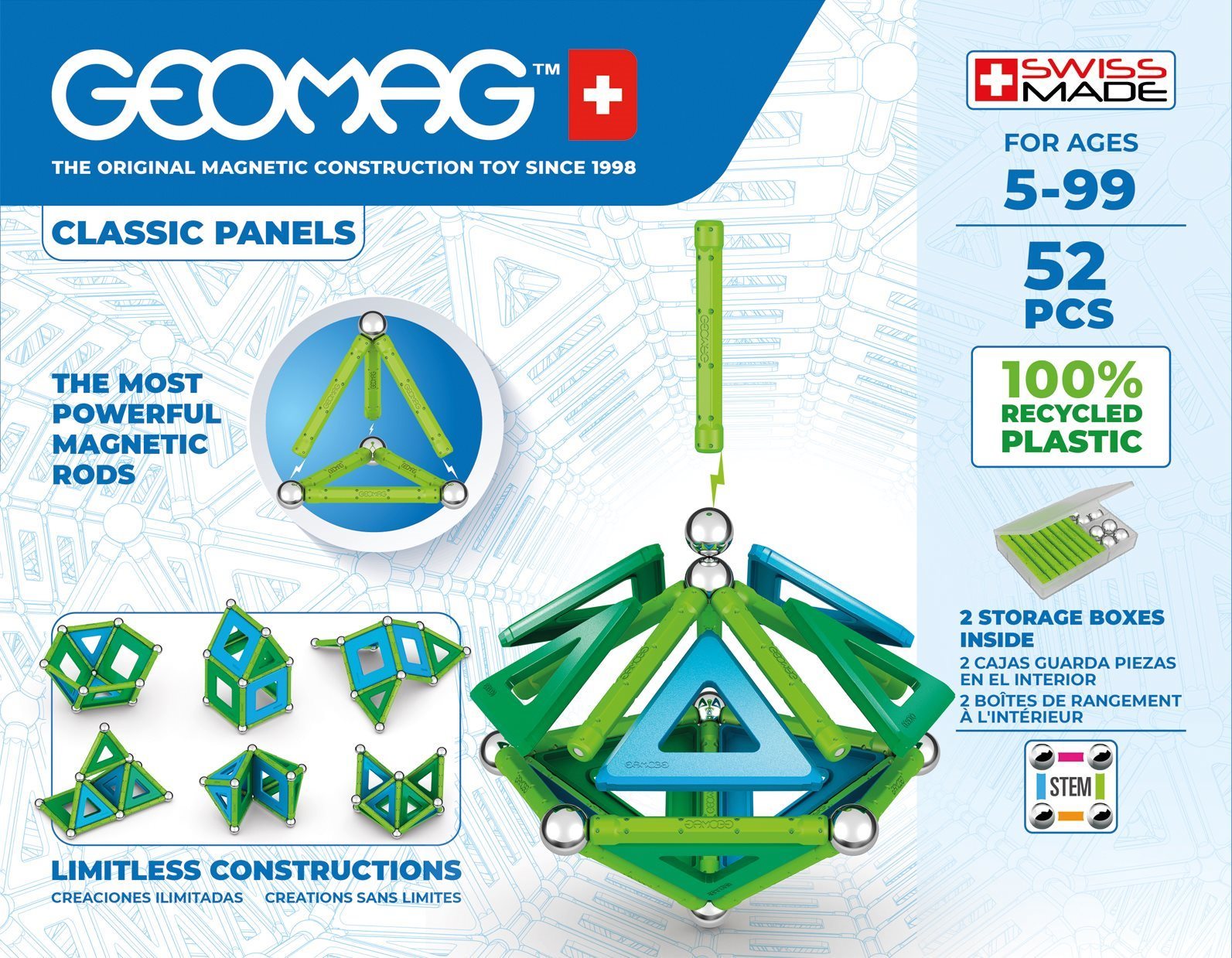 Building Set Geomag Classic Panels 52 Packaging/box