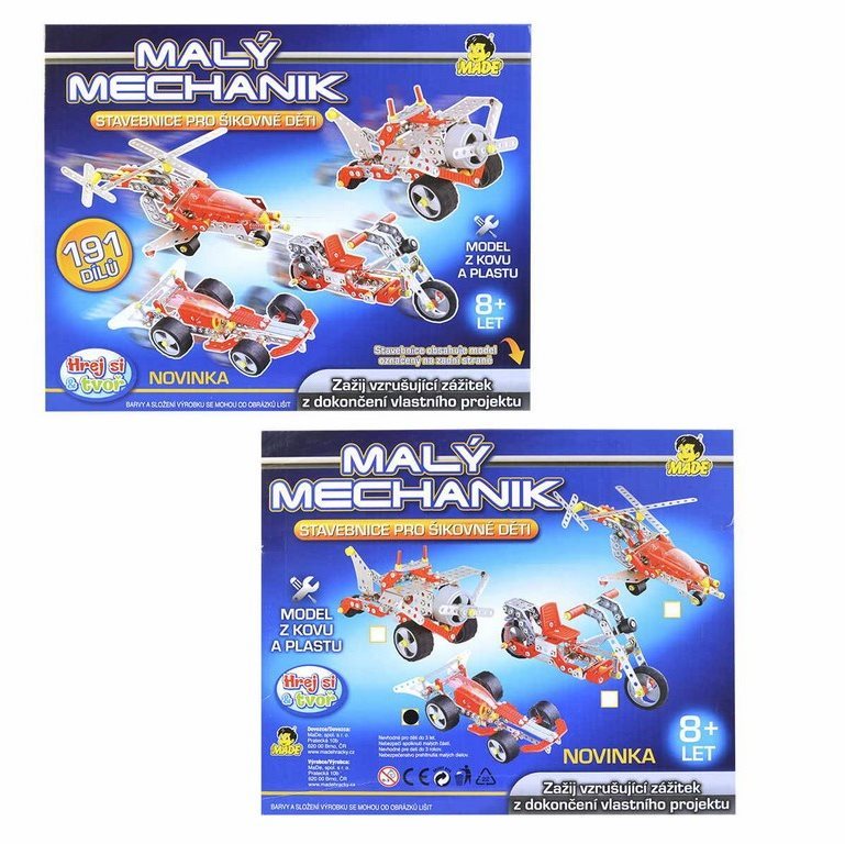 Building Set MaDe Little Mechanic - 4 Types, 12cm Packaging/box