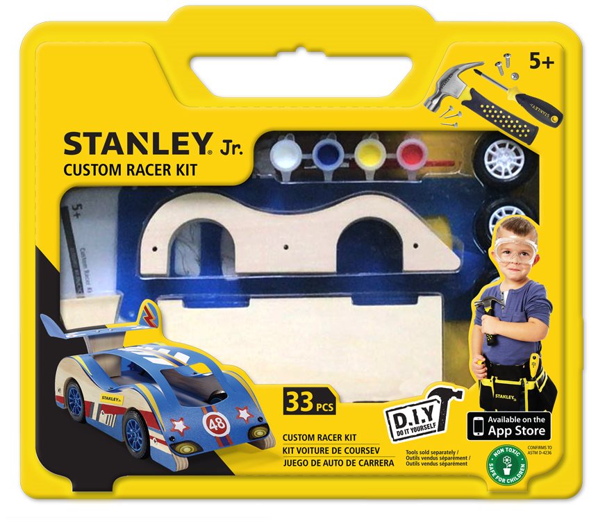 Building Set Stanley Jr.K004-SY Building Kit, Race Car, Wood ...