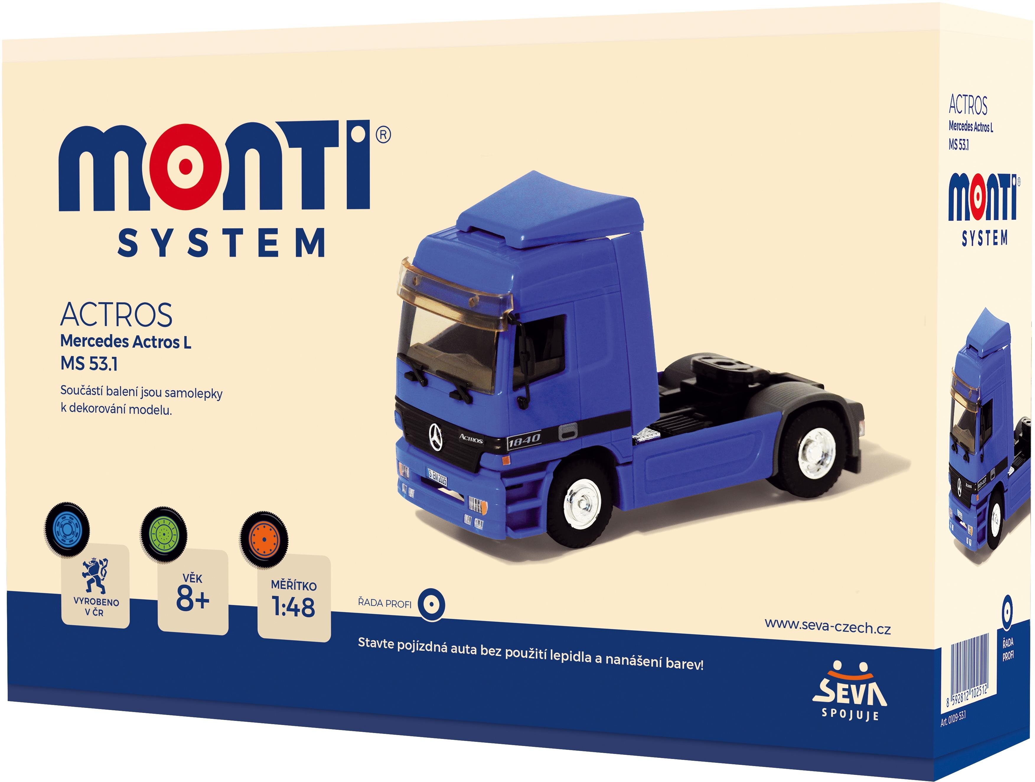 Építőjáték Monti 53.1 Traktor/teherautó Mercedes Actros L-MS 1:48 Csomagolás/doboz