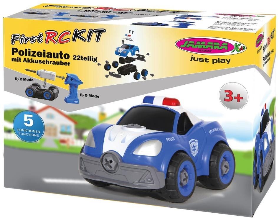 Building Set Jamara Police Car First RC Kit 22-part with cordless Packaging/box