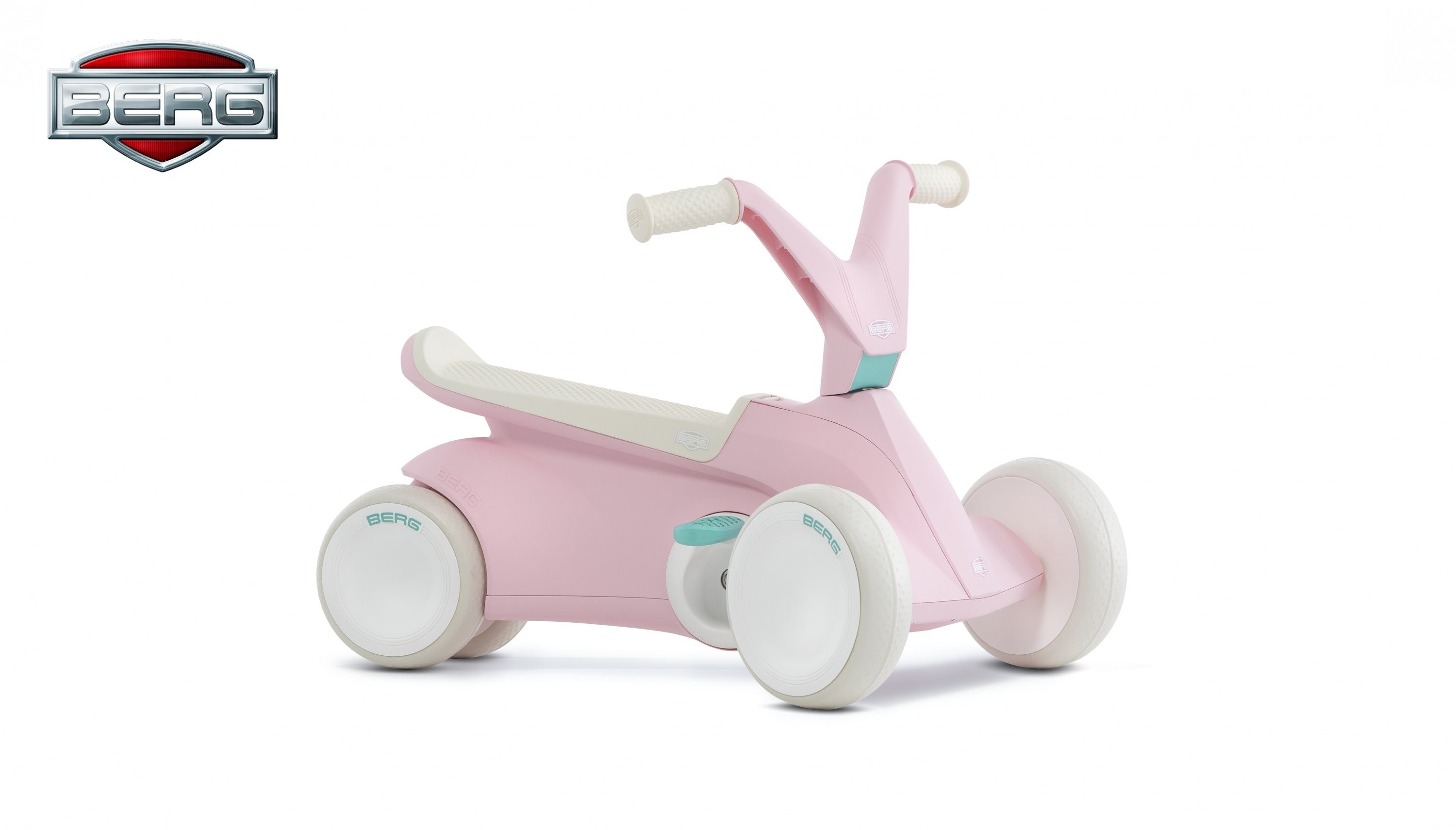 Balance Bike Berg Go-Kart with pink pedals Lateral view