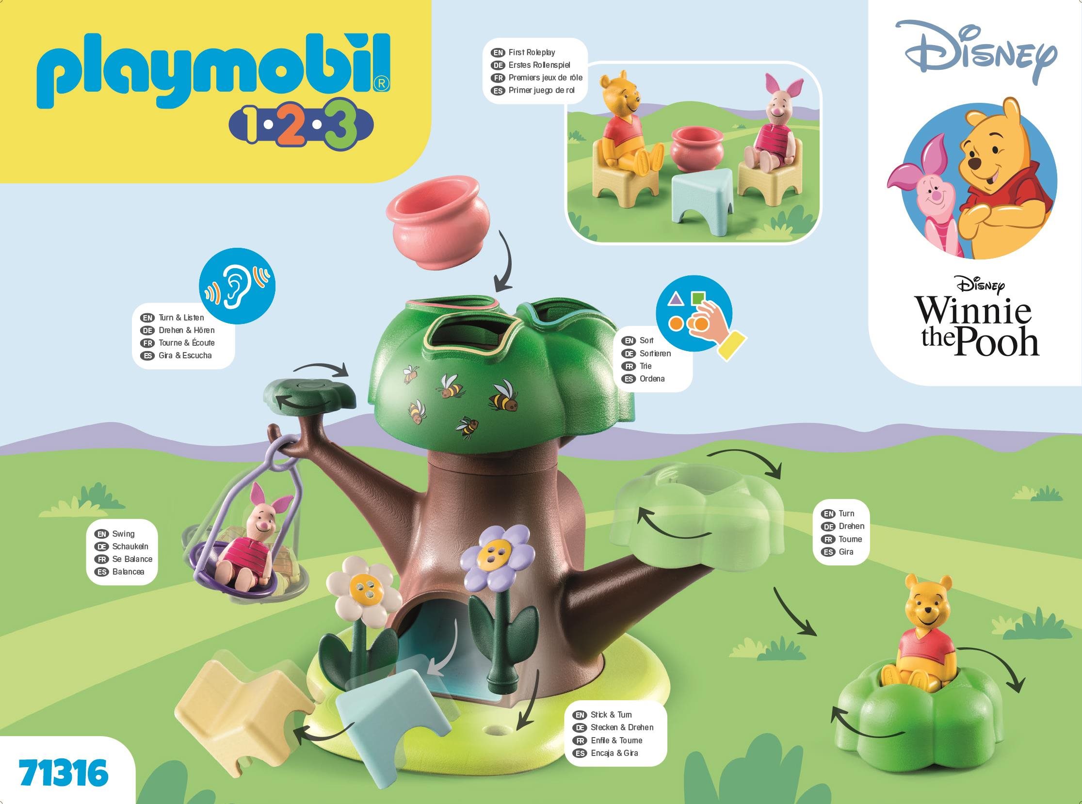 Building Set Playmobil 71316 1.2.3 & Disney: Winnie the Pooh and Piglet's Tree House ...