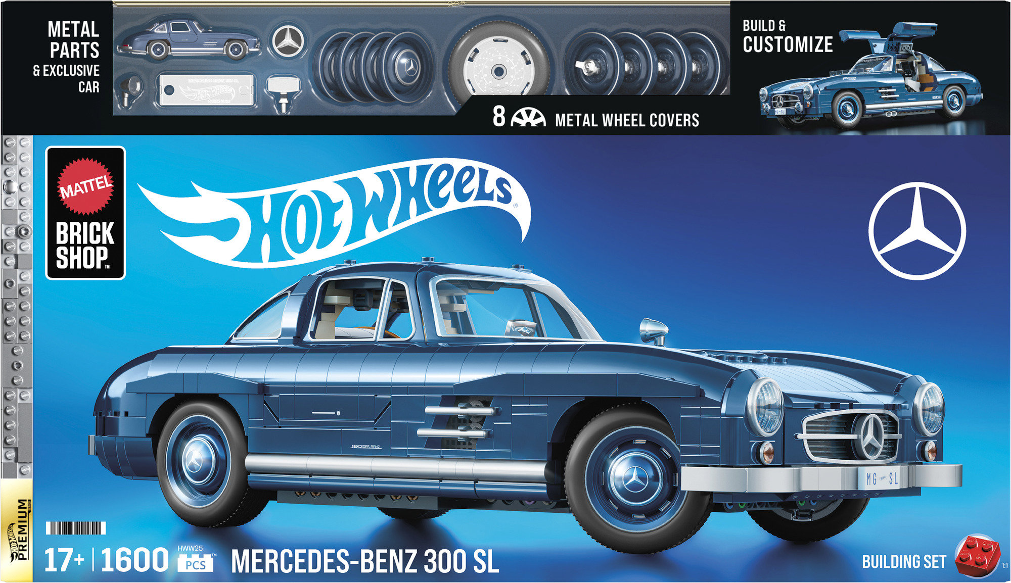 Building Set Mattel Brick Shop Hot Wheels Premium series Mercedes-Benz 300SL ...