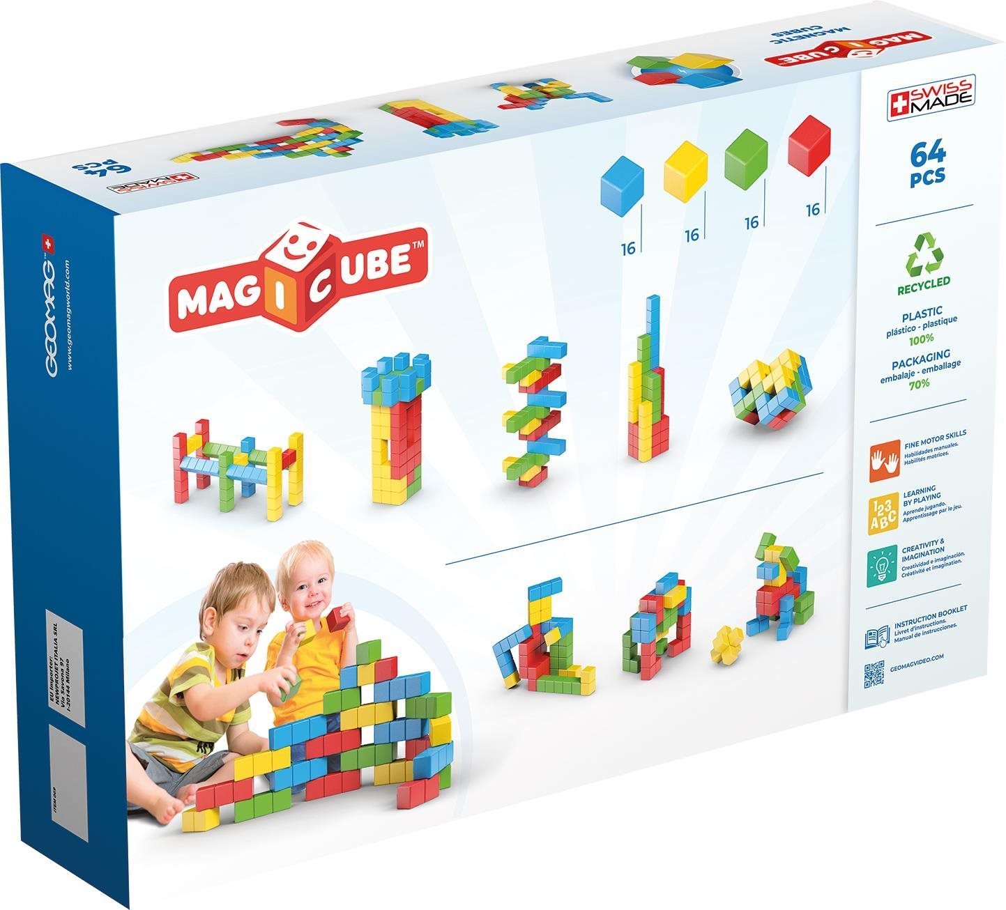 Building Set Geomag - Magicube Try Me 64 pcs Packaging/box