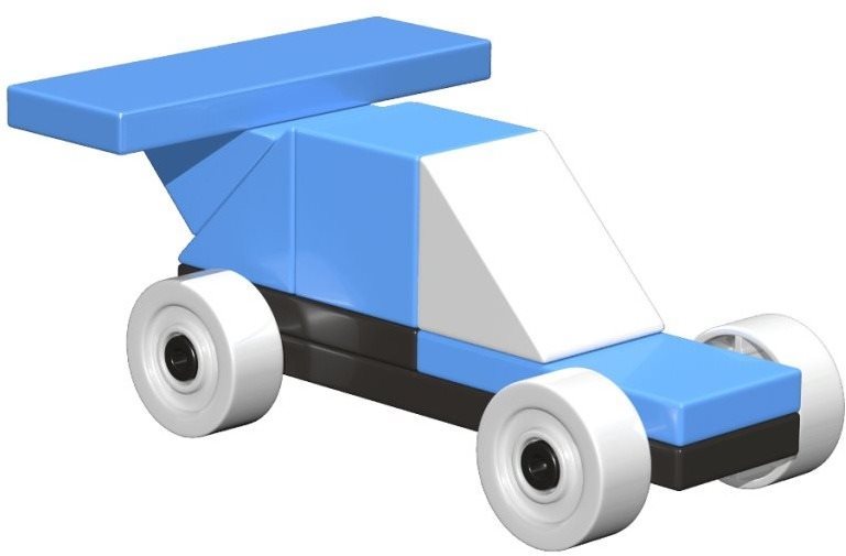 Building Set AINSTEIN Mini Racer, Magnetic Kit Lateral view