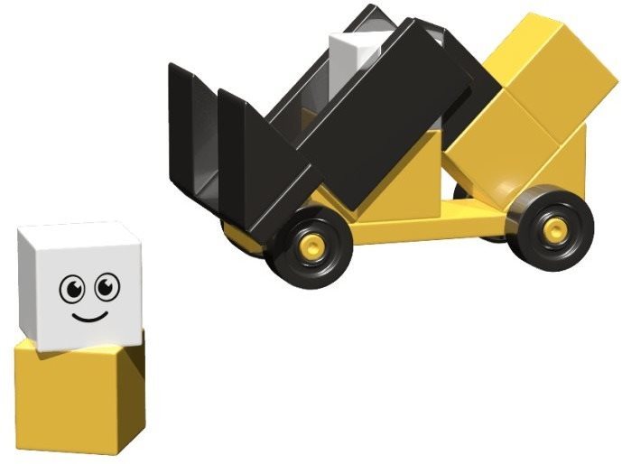 Building Set AINSTEIN Construction Vehicle and Foreman, Magnetic Kit Lateral view