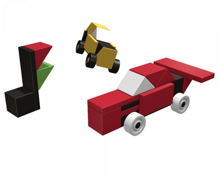 Building Set AINSTEIN Cool Cars, Magnetic Kit Lateral view